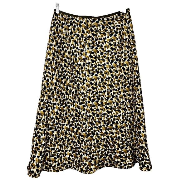 Talbots Dresses & Skirts - Talbots Vintage Skirt Leopard Print Black Brown Silk Linen Blend Sz 8 Mobwife